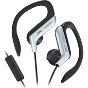 JVC HAEBR80S Sports Ear Clip Headphones with Mic and Remote, Silver