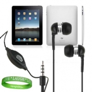 Apple iPad Tablet Compatible ** Black ** In-Ear Earbud Headphones Earphones with Mic for iPad ( ALL Models of ipad Tablet 3G , ipad Tablet wifi , ipad Tablet wifi + 3G, 16gb, 32 gb , 64gb ect...) + Live * Laugh * Love Silicone Wrist Band!!!