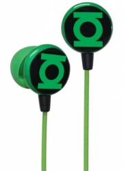 iHip DCF10163GL Classic Green lantern Logo Hi-Fi Noise Reducing Ear Buds (Earphones) Black/Green