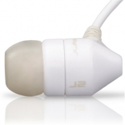 JBuds J2 Premium Hi-Fi Noise-Isolating Earbuds Style Headphones (White/Gray)