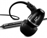 JBuds J5M Earbud-Style Metal Earbuds Style Headphones with Mic (Black Pearl)
