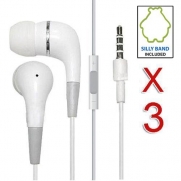 3 Pack Premium White Stereo Headset Headphone Earphone w/Mic & Remote Volume Control for Apple iPod iPhone 4 4G 4S 3G 3GS