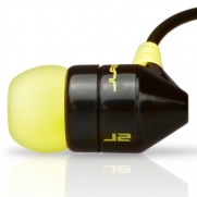 JBuds J2 Premium Hi-Fi Noise-Reducing Earbuds Style Headphones (Black / Yellow)