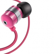 GOgroove audiOHM Earbuds / In-Ear Headphones with Interchangeable Noise Isolating Ergonomic Ear Gels (4 sizes) & Deep Bass for Smartphones , Tablets , MP3 Players , Phones & More - Metallic Pink