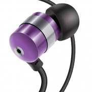 GOgroove audiOHM Earbuds / In-Ear Headphones with Interchangeable Noise Isolating Ergonomic Ear Gels (4 sizes) & Deep Bass for Smartphone , MP3 Player , Tablet , Laptop , Computer , DVD Player & Other Portable Electronics - Metallic Purple
