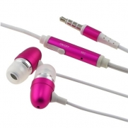 INSTEN Hot Pink 3.5mm In-Ear Stereo Earphones w/ On-off & Mic Compatible with Apple® iPhone® 4/4S
