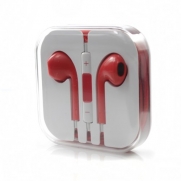 24HB 3.5mm Plug In-ear Earphone with Microphone & Volume Control for iPhone 5 iPod iPad (Red)