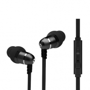 MEElectronics M9P Flat Cable In-Ear Headphone with Headset Functionality and Universal Volume Control, Second Generation (Gunmetal)