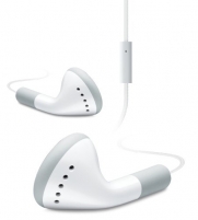 iHip IP-IV-WH Fiber Cord Headphone with In-Line Microphone for All iPhone, iPad and iPod touch, White