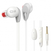 BYZ K6 Sport Stereo Headset In-ear Headphones with Microphone and Volume Control Earbuds for Smart phone Smart Cellphones Earphone (White)
