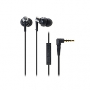 Audio Technica SonicPro Port ATH-CKM300I In-ear Headphones with Mic & Volume Control for iPod, iPhone, and iPad - Black