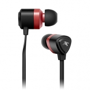 Sentey® In-ear Headphones Amplitude X90 (Black/Red) with In-line MIC Ls-4002 Earbuds Better Bass Match Any Apple Iphone Ipad Ipod Smartphone Samsung Galaxy and Music Player - Gaming or Music Use Best Match Earphones in Ear Pc and Music Headset