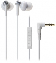 Audio Technica SonicPro Port ATH-CKM300I In-ear Headphones with Mic & Volume Control for iPod, iPhone, and iPad - White
