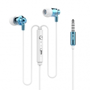 Dastone Stereo Metal Earphones Noise Isolating Bass In-ear Headphones with Remote Control Microphone for Iphone Ipod Ipad Andriod Smartphone Laptop Computer Mp3/4 Earbuds (Blue)
