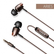 Inateck Premium Genuine Wood In-Ear Headphones Earphones with Mic and Remote for iPhone, iPad, Samsung, iPod Touch, Mp3 Players, CD Players and More - Aries