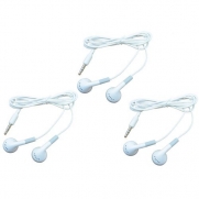 3 pack headphone with microphone for iphone 2g 3g 3gs 4g- (Generic, WHITE Color)