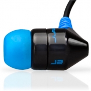 JBuds J2 Premium Hi-Fi Noise-Isolating Earbuds Style Headphones (Black/Electric Blue)