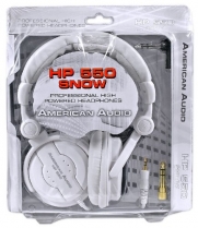 American Audio HP550 Snow White Over-the-Ear High-Powered DJ Headphones Includes An Extra Set Of Earpads