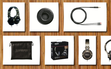 Shure professional quality dj headphones (smokey grey)